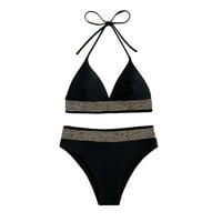 Žene Dva kupaća seksi kupaći kostimi Halter String Triangle Bikini setovi