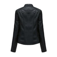 KETYYH-CHN Žene kaputi Casual Button Radne padajuće jakne Black, XL