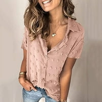 Ženska bluza Šifonska majica Daily Streetwear Leisure Spring Dugme Short modni vrhovi rukavi za majicu