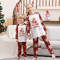 Božićna porodica koja odgovara pidžami Postavite crtani print dugih rukava za spavanje Pajamas Outfit