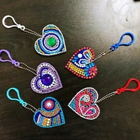 Ručno izrađene perle slikanje tipki Keychain Fractal puni bušilica Privjesak za srce za umjetničko zanatskog prstena za prsten za charm torba