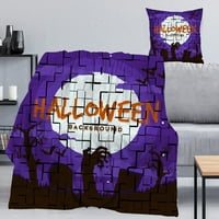 Halloween Dekorativni pokrivač s jastukom, Halloween bundeve dvorište za dvorište za sobu Paty Decor,