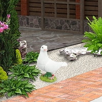 Ornament White Dove, visoki simulacijski ukrasni umjetni bijeli pukotine ukras rukom izrađene sintetičke smole za domaću glavu prema lijevoj bijeloj golubici