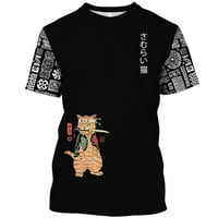 JhpkJanimamal CAT Print Men Majica Harajuku Slatki labavi s kratkim rukavima Modni jednostavni T majice