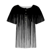 Apepal ženske ljetne majice casual v-izrez bluza s kratkim rukavima niz lagani pulover vrhovi tamno siva 2xl