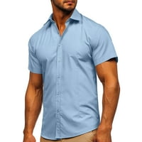 Caveitl muška košulja, muškarci casual modni čvrsti nagib nagib s kratkim rukavima bluza s kratkim rukavima