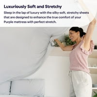 Purple SoftStretch jastučnice, standardni, ljubičasti madrac listovi, jastučnice od bambusova, wilur-wicking, olujna siva, tamno siva