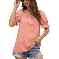LEYLAYRAY ženska bluza Wrop labava verzija casual kratkih rukava modni kvadratni majica