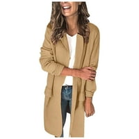 Tkinga modna ženska modna modna puna boja dugih rukava ukrasna džepa casual jakna - xxxl