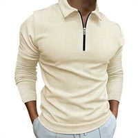 Levmjia muške košulje s dugim rukavima Men Ležerne prilike, pulover sa čvrstom isključivanjem, zatvarač