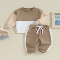 Jaweiwi novorođene dječake hlače set odjeće 2t 3T Ležerne kontrastne boje labave fit dukserice i elastične