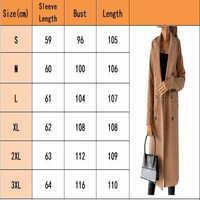 Dugo za ženska solidna boja dugih rukava kaput od stotine kaputa s-3xl