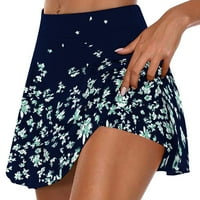 Dyegold suknja s kratkim hlačama za žene Stretch cvjetne atletske suknje Djevojke školske tenis Golf ljetni mini skrti