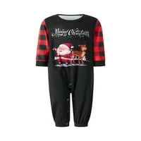Usklađivanje božićne porodice Pajamas Santa Elk Print Tops i Pletene hlače Xmas Sleino za spavanje