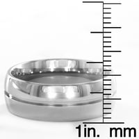 Muški polirani kabinski prsten od nehrđajućeg čelika - veličine 8