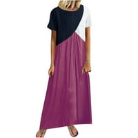 Haljine za prodaju za žene plus veličine kratkih rukava za tisak cvjetnog uzorka Okrugli vrat Maxi Loose