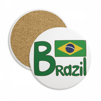 Brazil Nacionalna zastava Zeleni uzorak COASTER CUP šolje za zaštitu tableta upijajući kamen