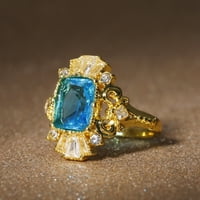 Ogrlica srednjeg prsta za žene svijetle cirkon zvona nebe plavi kamen nakit modni nakit angažirani prsten