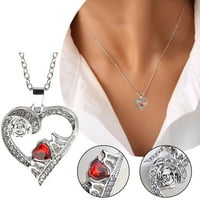 Privjesak Diamond u obliku ružičastog srca Ogrlica Heart -Roza Ogrlice Ogrlice i privjesci Ženski modni