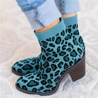 Ikevan modne ženske čizme pletene pete dječje leopard tiskane cipele