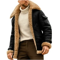Hgsbede Muškarci Plus size Solid Clantdown Zganski zgušnjavanje Cool patent patchwork jakne kaputi