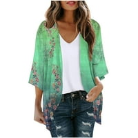 Cardigan Jumper, Womens Boho dugih rukava Komplet Kimono Cardigans Casual Cover Count Tops Outher Green