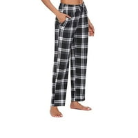 Ženske joge široke pantne pantne pantne casudne karirane otiske pidžame duge hlače elastične struke