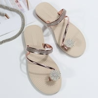 Luiyenes ženske sandale djevojke biserne set toe elastične sandale ravne kaiševe casual kućne sandale
