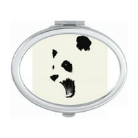 Panda crna bijela otvorena boja u boji u boji Block Mirror Portable Foll ručno šminke dvostruke bočne