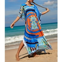 FOPP Prodavač Ženska ogrtač plaža Smock Loose Velike veličine plaže suknje Robe Smock Orange Jedna veličina