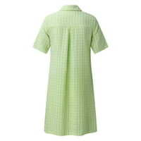 Miayilima Mini haljine za žensko dugme posade vrat kratkih rukava jednostavna majica casual ljetna kratka