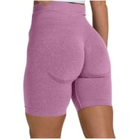 Finelylove plus veličina joga kratke hlače plijene kratke hlače za žene teretane visoki struk odlični ružičasti l