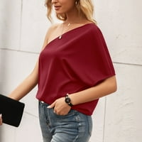Ženska ljetna majica casual okruglica na vrhu modne boje ugovorene radne odjeće s kratkim rukavima sa