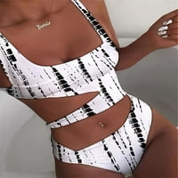 Binmer Women Ljetni kupaći kostimi za kupaće kostimi Dame Striped Printing Beachyweby Bekini Split kupaći