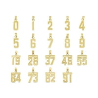 10K čvrsti zlatni broj četrdeset četiri ogrlica sa 16 ROLO lancem, zlatni šarm nakit za sportaše,