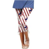 Ženske plaže Capri hlače Ljeto casual caprim gamašima elastične struke manžetne vještačke rastezljive