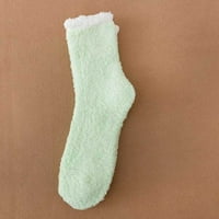 Dyfzdhu termalne čarape za žene jesen zima Soild Color toplo Coral debele kuće čarape slatke četvrtine
