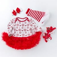 0- mjeseci dojenčad moje 1. božićne romske tutu haljine + grijači nogu + za bebe cipele + traka za glavu