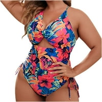 Žene kupaće kostimi s jednim slatkim kupaćim odijelima Cvjetni remen jedan kupaći kostim plavi xl
