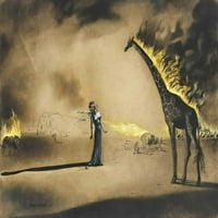 Salvador Dali Girafe en Feu - platno ili tiskana zidna umjetnost