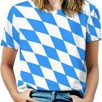 Blue Diamond u obliku bavarske zastave Ženski ljetni vrhovi casual kratkih rukava smiješna tiskana grafička majica