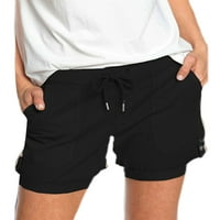 Haite dame presavijene heme velike džepove mini pantne casual pune boje kratke hlače za plažu ravne