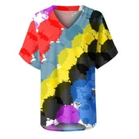 Košulje za žene V izrez Žene Ljetne vrhove Ruffle kratki rukav casual labavi bazični T majice Poslovni