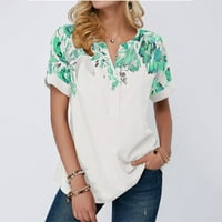 Žene Ležerne prilike ljeti kratki rukav V izrez Grafičke tiskane majice Loše Fit Comfy Soft Trendy majica
