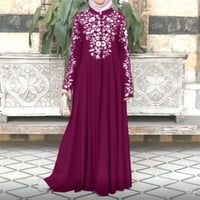 Knqrhpse Maxi haljine za žene Žene Haljine Kaftan Arap Jilbab Abaya Čipkavice Maxi haljina ružičaste