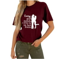 Žene smiješna grafika TEE majica Loot FIT Ljetni kratki rukav Ležerni dečko dečko posadu Vruće vino