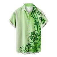 HFYIHGF MENS St.Patrick's Dnevna majica Irski dijelovi od tiskanih ležernih rukava Havajska majica