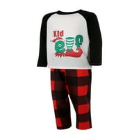 Božićna porodica pidžamas set pisma ELF tiskane vrhove + duge hlače