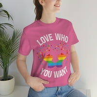 Ljubav Koga želiš gay pride lgbtq + slon Rainbow Hearts S-3XL