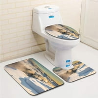 Dettifoss na suncu Islandskim prostircima za kupatilo za kupanje Contour Mat i toaletni poklopac poklopca